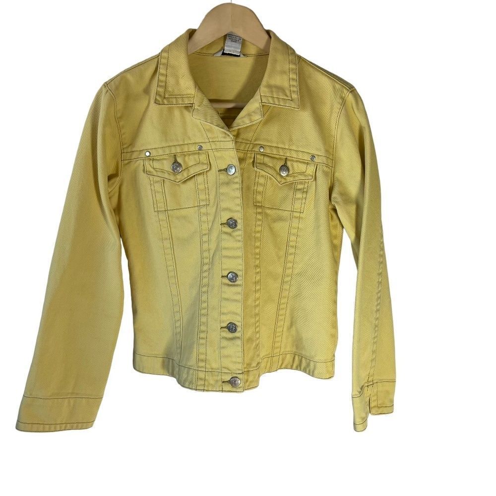CABI Yellow Denim Classic Jean Jacket‎ Style #253 Sz S
